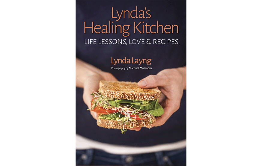 cookbook cover design sample featuring woman holding sandwich