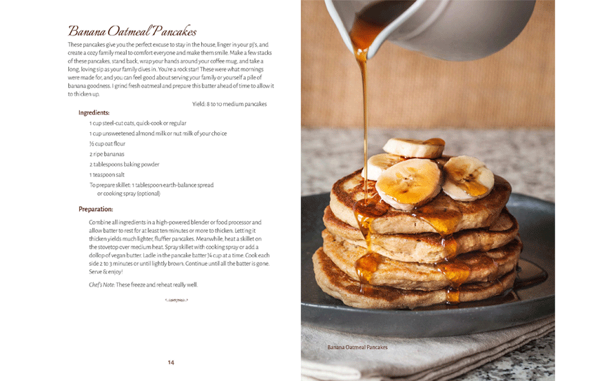 cookbook design sample—interior page layout, recipe formatting