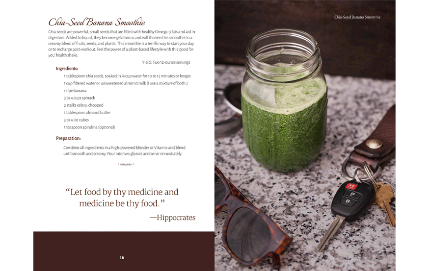 cookbook design sample, interior page layout, recipe formatting